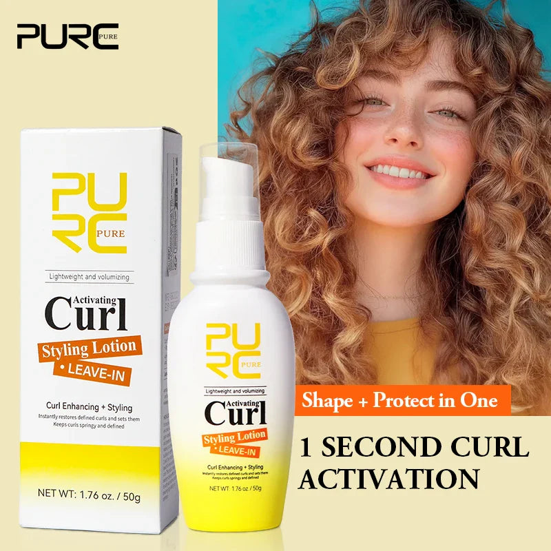 PURC Hair Curling Cream Curl Enhancer Spray Smoothing Bounce Wave Defining Cream for Women Anti-frizz Hair Care Conditioner