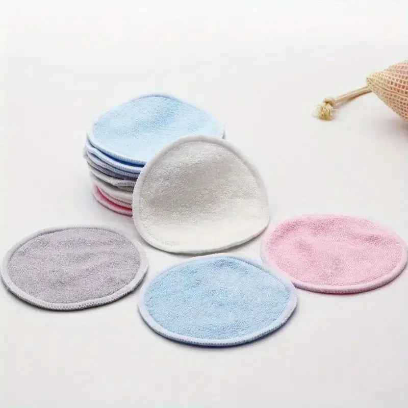 Makeup Remover Pads Reusable Bamboo Makeup Remover Pads 12pcs/Pack Microfiber Washable Rounds Cleansing Tools Make Up Removal