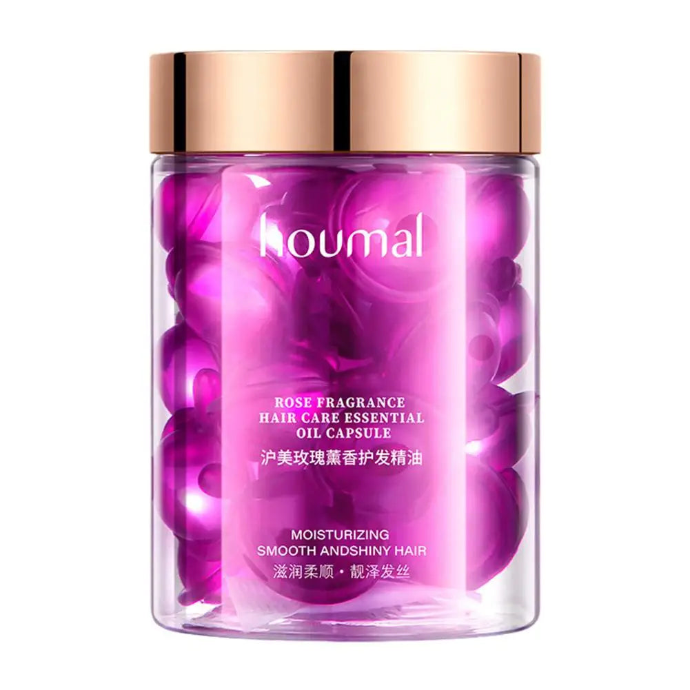 Hair Styling Serum for Frizzy & Dry Hair Rose Essence Oil Capsules Leave-in Anti Frizz Conditioner Repairs Dry, Damaged Hair