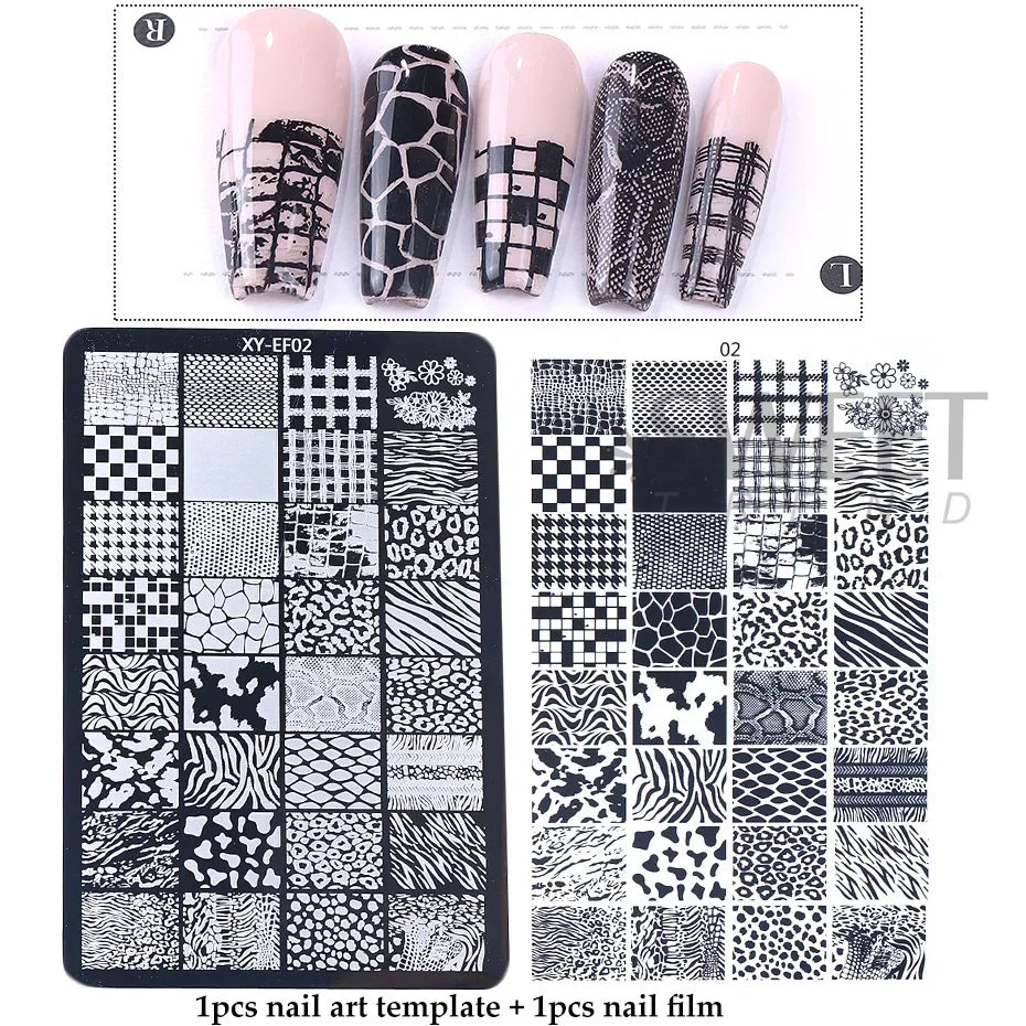 Lace Flower 3D Nail Art Stamping Plate Bow Heart Line Butterfly Printing Template Plate Floral Nail Art Stencils Manicure Tools