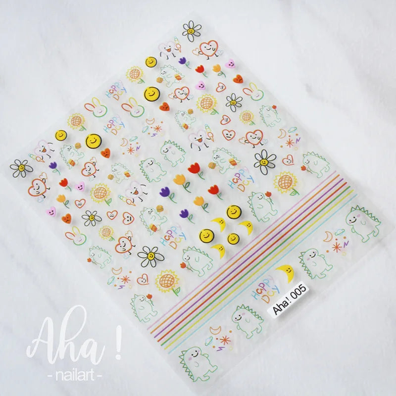 1Pcs Star/Moon/Cross Nail Art Stickers Gold/Silver Holographic Star Nail Decals Self-Adhesive 3D Manicure Decor