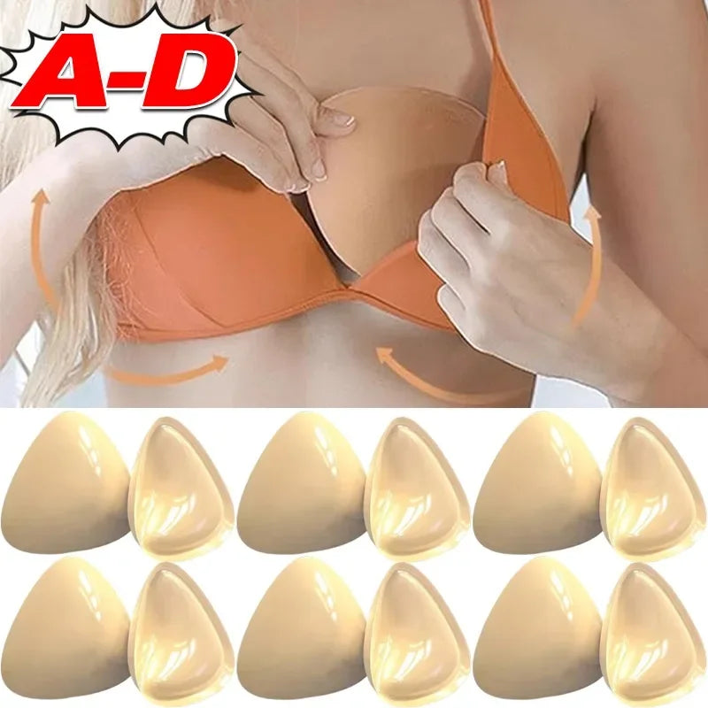 A-D Cup Double Sided Adhesive Bra Breast Triangular Pads Push-up Women Thicker Nipple Cover Patch Bikini Inserts for Swimsuit
