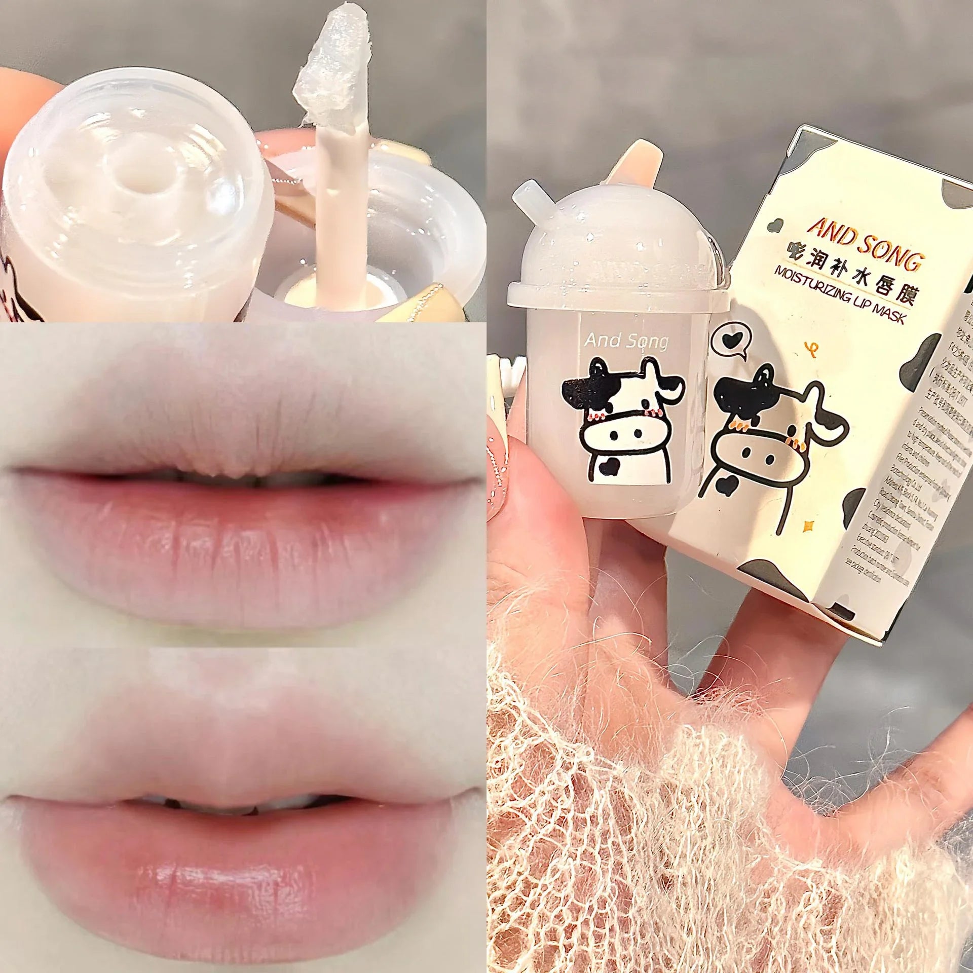 Cute Keychain Lip Balm Moisturizing Lip Gloss Hydrating Reduce Liplines Sleeping Mask Clear Jelly Water Light Lip Oil Lips Care