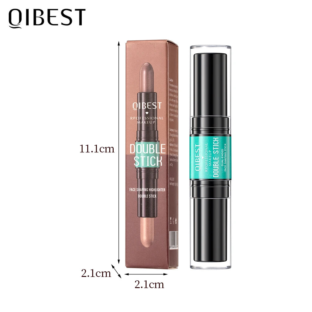 QIBEST Highlighting&Bronzer Stick Face Brightening Blusher Rouge Concealer Pen Long Lasting Highlight Contouring Blush Makeup