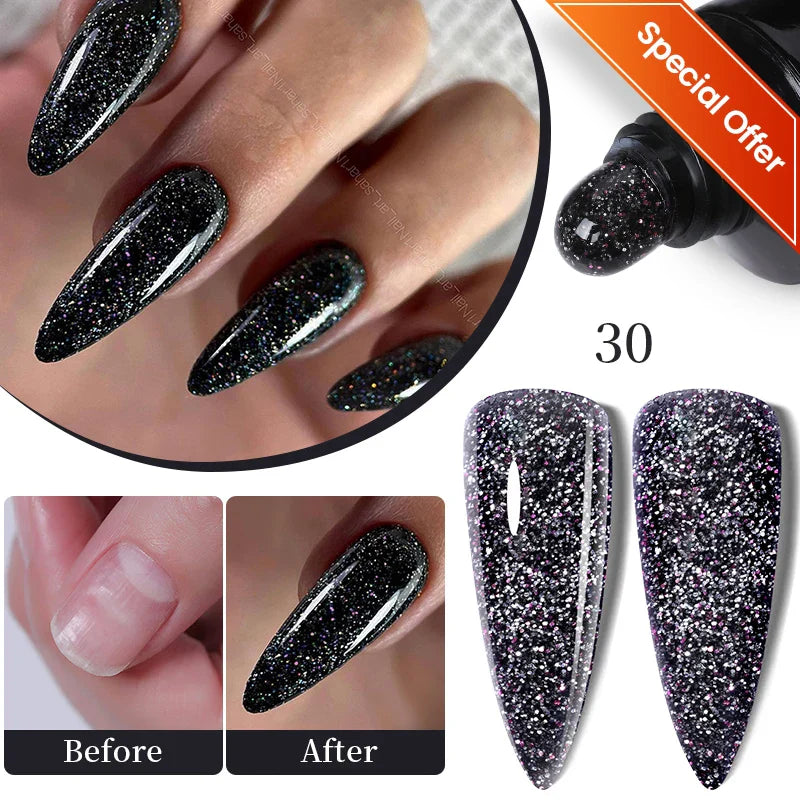 LILYCUTE Thermal Nail Gel Polish 3 Layers Temperature Shiny Color Changing Series Semi Permanent Soak Off UV Nail Gels Polish