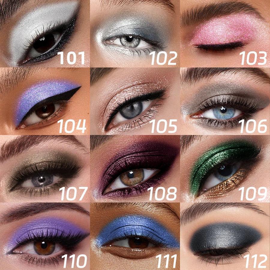 12 Colors Metallic White Black Purple Eyeshadow Pencil Glitter 1pc Liner Pen Highligter Long Lasting Blue Cream Eye Shadow