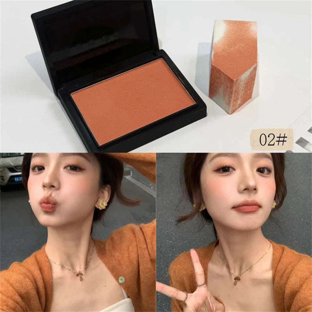 Monochrome Matte Blusher Palette Soft Silky Cheek Natural Facial Rouge Plate Lasting Nude Low Saturation Powder Blusher Disk