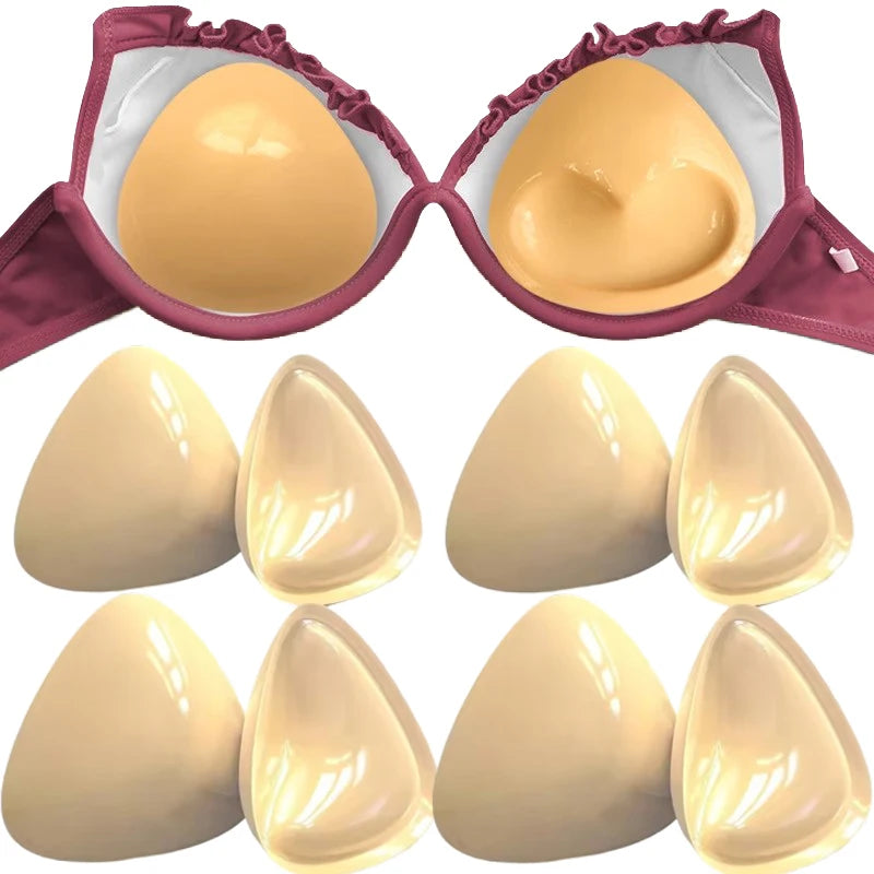 A-D Cup Double Sided Adhesive Bra Breast Triangular Pads Push-up Women Thicker Nipple Cover Patch Bikini Inserts for Swimsuit