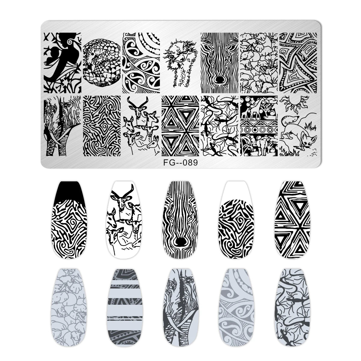 Cartoon Bear Nail Stamping Plates Fruit ice cream cake Floral Flower Leaf Printing Stencil Nail Stamp Templates Nail Art Tools