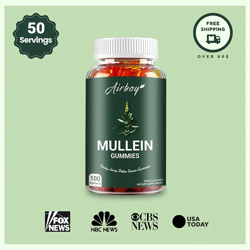 Mullein Gummies - Lung Cleansing and Detoxification, Promotes Respiratory Health, Boosts Immunity