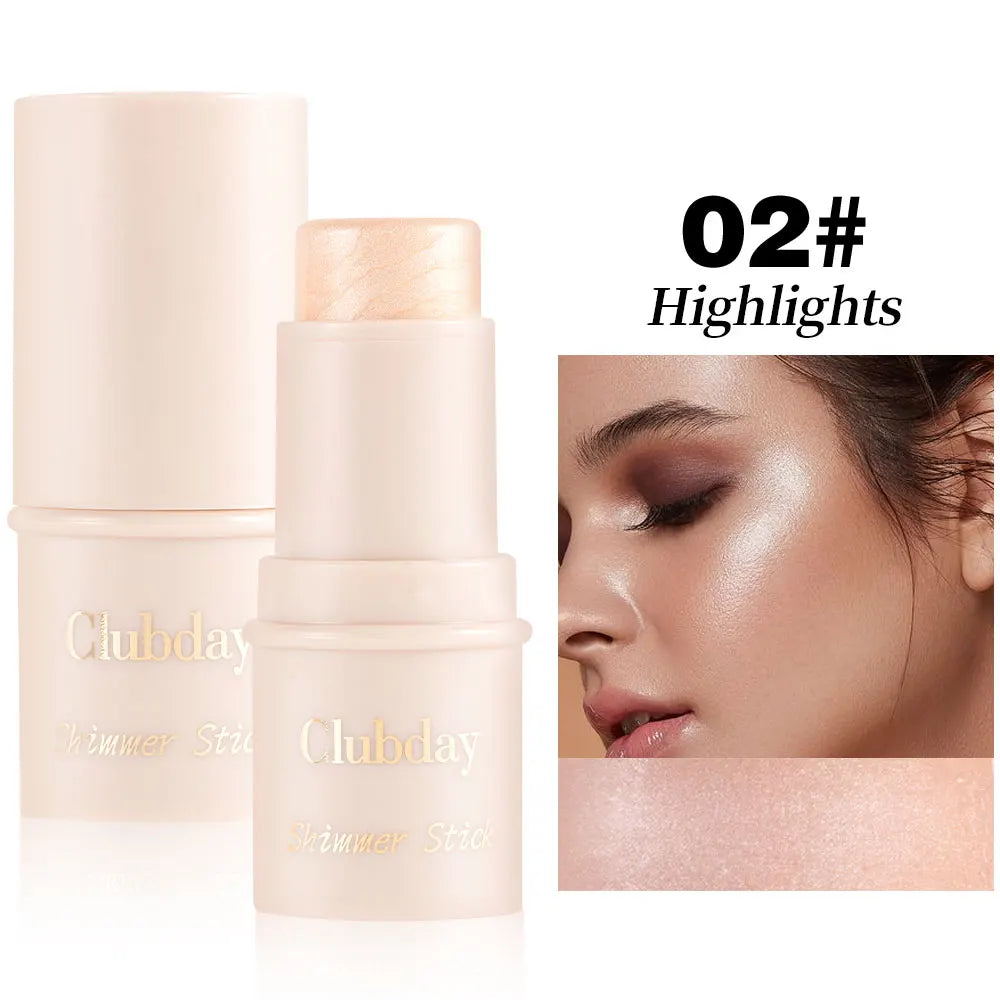 Clubday 4 Colors Face Matte Easy Color Jelly Blush Fixing Highlighting Long Lasting Waterproof Blush Stick