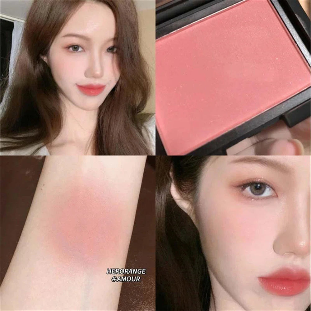 Monochrome Matte Blusher Palette Soft Silky Cheek Natural Facial Rouge Plate Lasting Nude Low Saturation Powder Blusher Disk