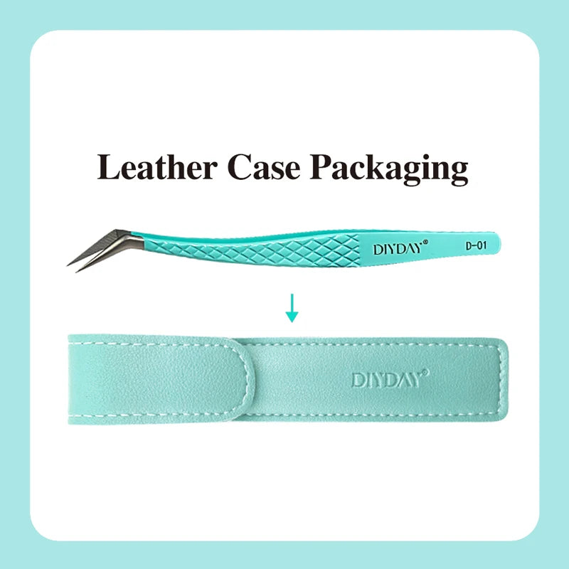 DIYDAY Anti-Slip Eyelash Extensions Tweezers High-Density Fiber Tip Eyebrow Tweezer Professional Precision Beauty Tools