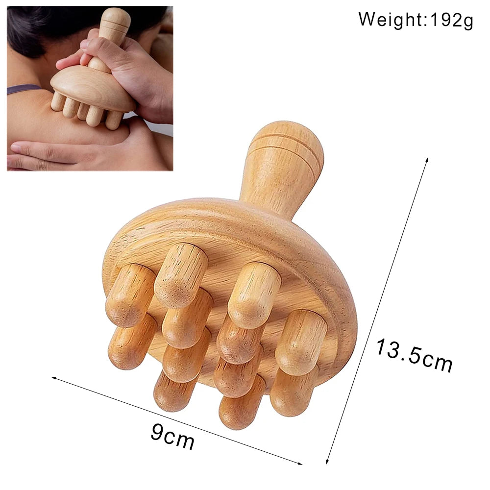 Wooden Massage Tools Wood Lymphatic Drainage Massager Anti Cellulite Body Shaping Tools for Beauty, Gua Sha, Sore Muscle Relief