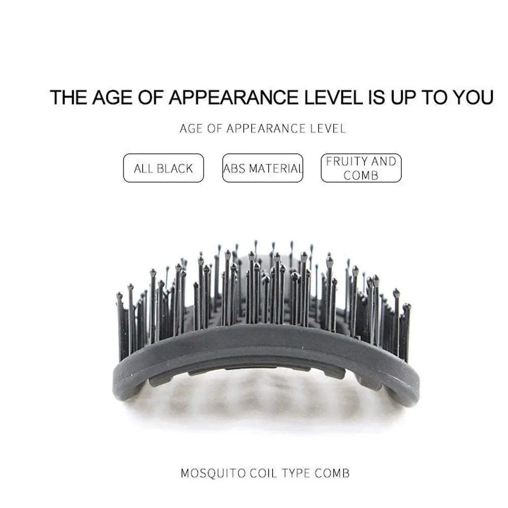 Hollow-Out Curved Detangling Brush – Volumizing Styling Brush with Rounded Tips, Scalp Massage & Blow-Dry Design for High Crown