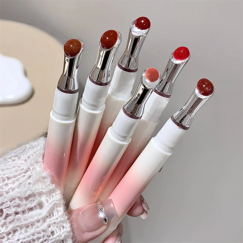 Kakashow Mirror Watery Lip Gloss Iron Brush Head Jelly Lipgloss Moisturizing Lip Tint Lipstick Nature Nude Lips Makeup Cosmetics