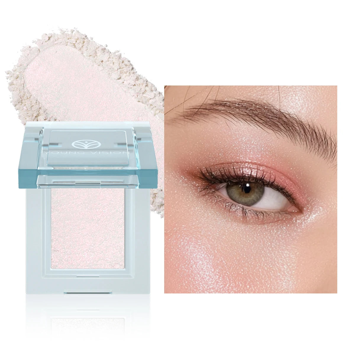 5-Color Creamy Highlighter Palette - Soft Putty Texture, Intense Shimmer & Glitter, Long-Lasting