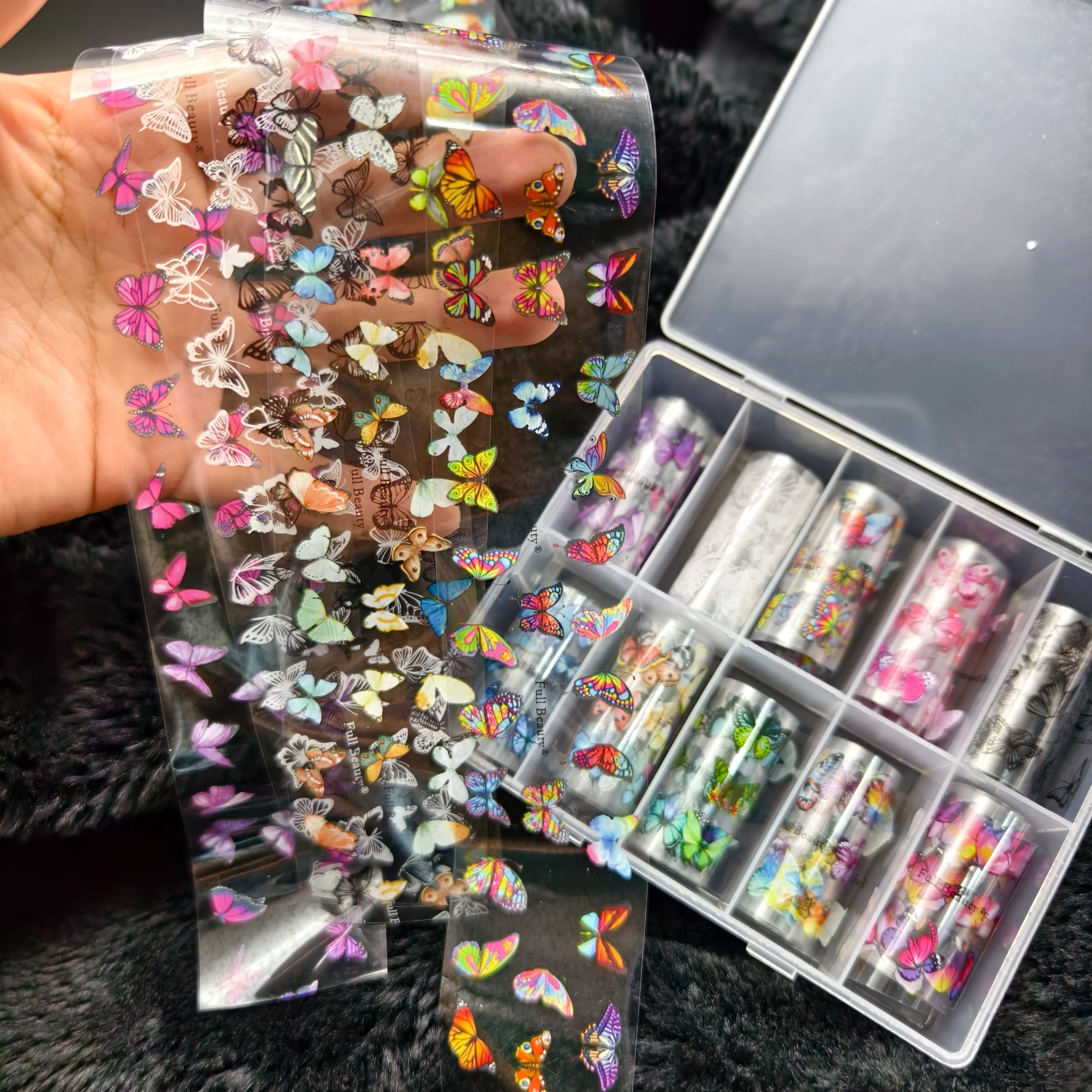 10Rolls Halloween Flower Plaid Angel Marble Bow Nail Foils Transfer Paper Nail Art Stickers Decal Nails Decoration