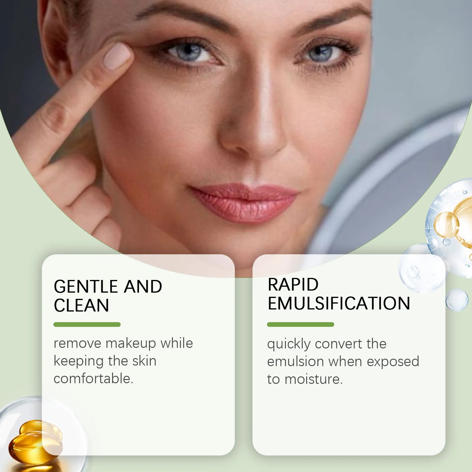 Mung Bean Cleansing Oil Gentle Makeup Remover Oil Lip Eye Makeup Cleansing Pores Keep Fresh Soothing Non-tightening Skin Care