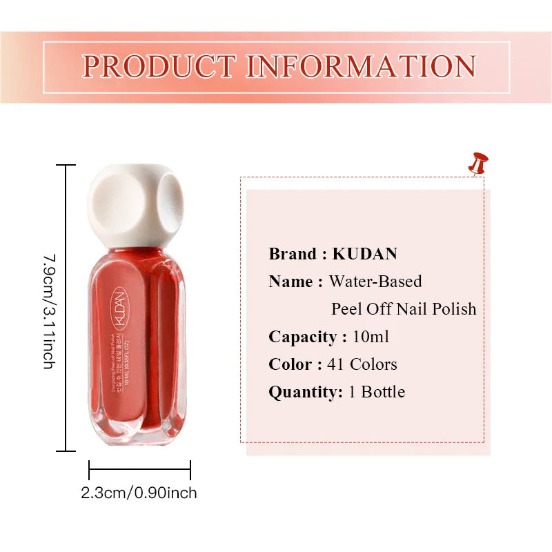 10ml Colorful Water-Based Peel Off Nail Polish No Need Lamp Red Pink Glitter Nails Art All For Manicure Nail Aupplies Varnish