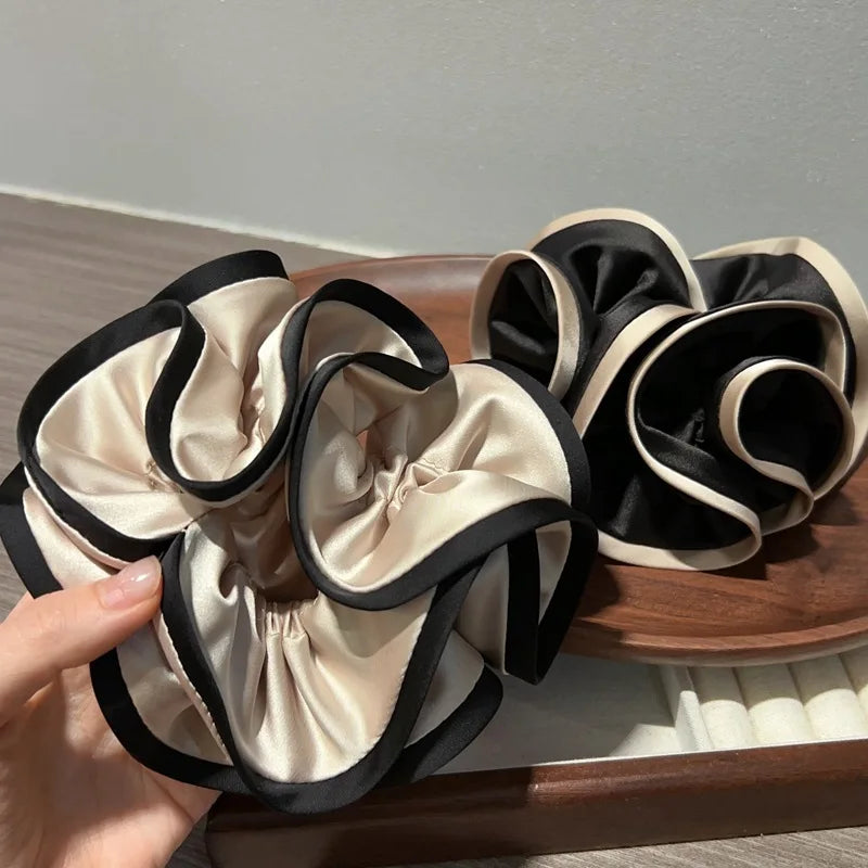 Scrunchies for Hair New Fashion Luxury Satin Silk Hair Loop Bud Shaped HairTies Hair Scrunch for Girls Headwear