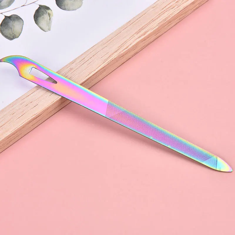 Stainless Steel Double Sides Thick Nails Pedicure Metal Nail File Acrylic Manicure Tools Gel Rasp Nail Accessories
