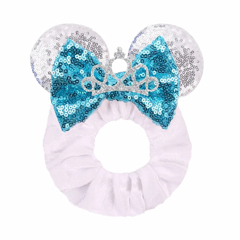 Women Ears Hair Scrunchies Velvet Hairbands For Girls Sequins Bows Headband Women Trip DIY Accessories Mouse Party Decor