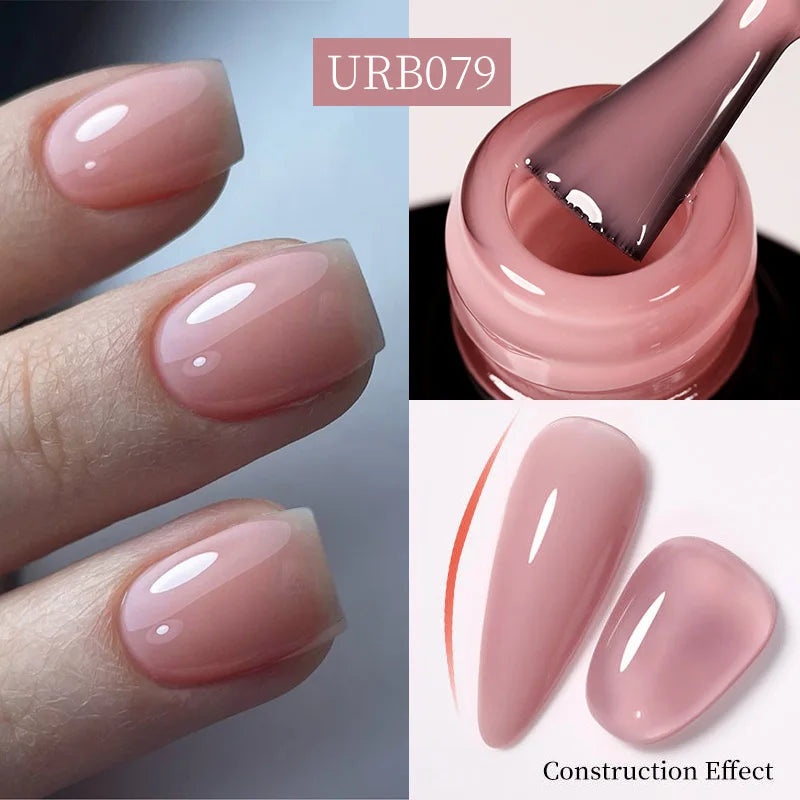 UR SUGAR 7ml Nude Crystal Rubber Base Gel Natural Color Semi Permanent Soak off UV LED Gel Nail Art Varnish
