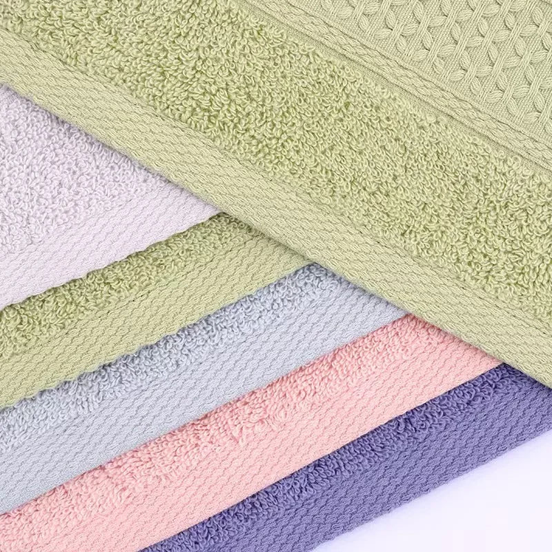 Bath Towel Washcloth Cotton Towel Solid Color Soft Absorbent Towels Multipurpose Use For Hotel Bathroom
