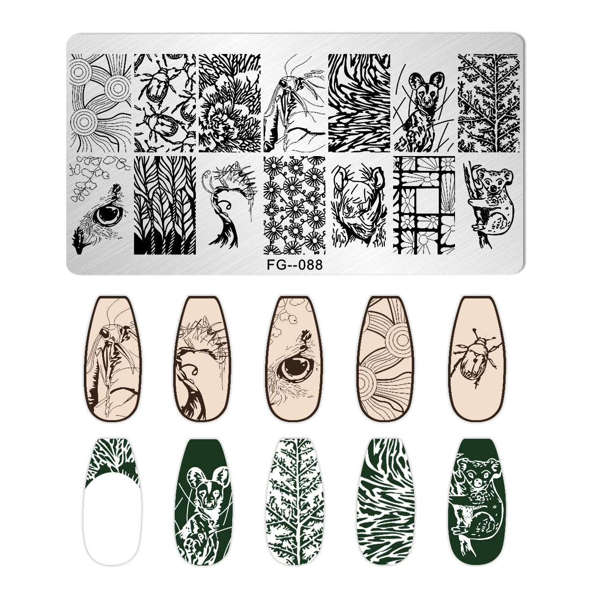 Cartoon Bear Nail Stamping Plates Fruit ice cream cake Floral Flower Leaf Printing Stencil Nail Stamp Templates Nail Art Tools