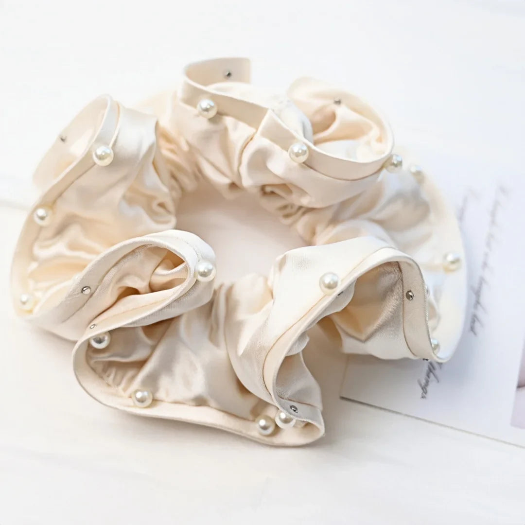Scrunchies for Hair New Fashion Luxury Satin Silk Hair Loop Bud Shaped HairTies Hair Scrunch for Girls Headwear