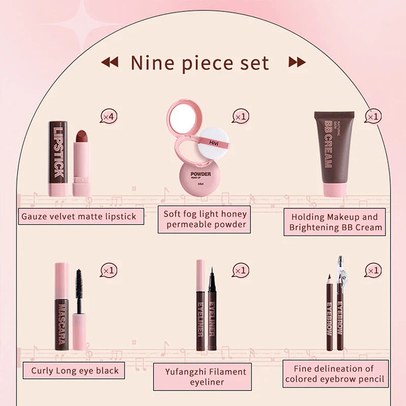 HiVi Makeup Gift Box Powder Glue Record Limited Lipstick Powder Makeup gift box set Valentine's Day gift for your wife