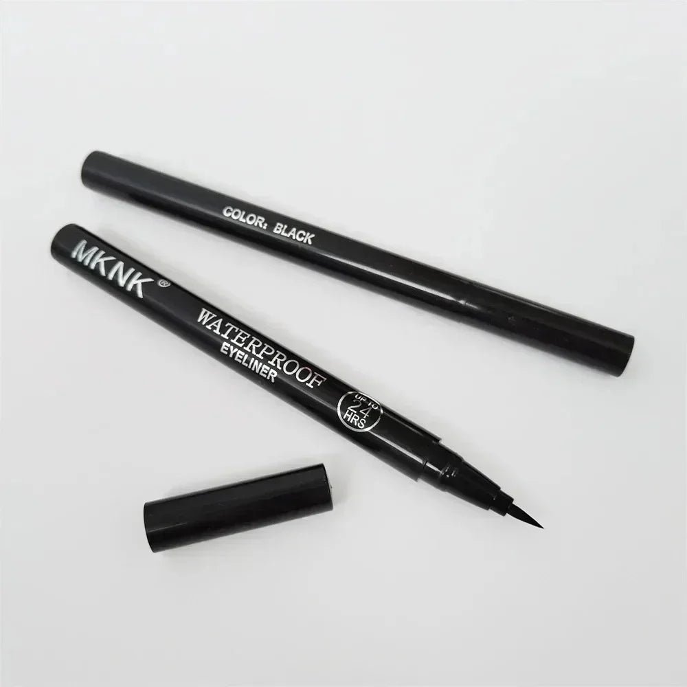 1/2 PCS Black Quick-Dry Eyeliner Pencil - 24H Lasting Smooth Matte Waterproof Anti-Smudge Liquid Eyeliner Makeup for Eyes
