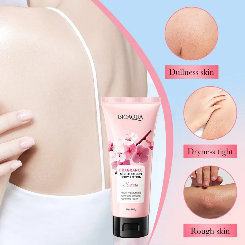 100g BIOAQUA Sakura Fragrance Body Lotion Moisturizing Nourishing Brightening Hydrating Leg Arm Back Body Cream Whole Skin Care
