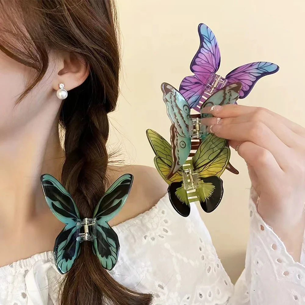 1Pc Big and Elegant Butterfly Hair Claw Clips,Colorful Claw Clips Accessories for Women Thin and Medium Hair,styling accessories