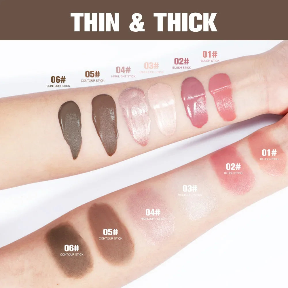 Multifunctional Makeup Pen Liquid Blush Bronzer Contouring Highlighter Pearlescent Fine Flash Sponge Tip Beauty Cosmetics Stick