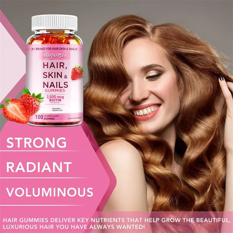 Hair, Skin and Nails Gummies - Supports Skin Care, Nails, Hair, Antioxidants and The Immune System, Antioxidant