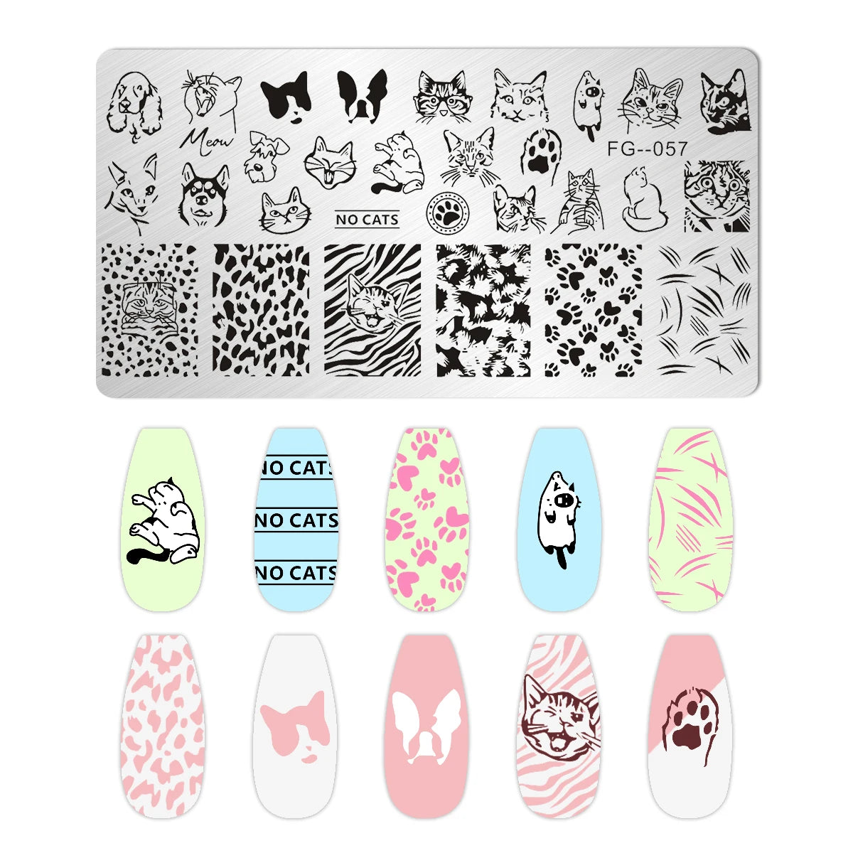 Cartoon Bear Nail Stamping Plates Fruit ice cream cake Floral Flower Leaf Printing Stencil Nail Stamp Templates Nail Art Tools