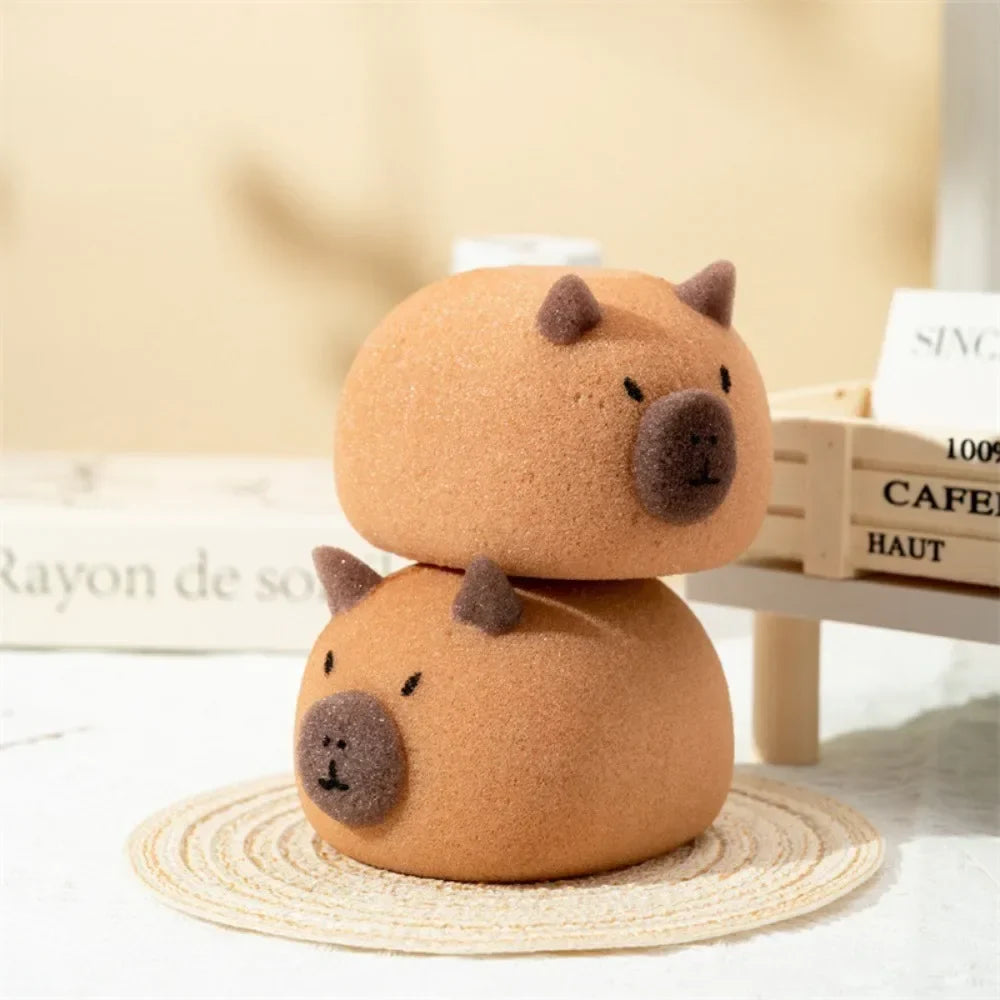 Capybara Shaped Bath Sponge Ball Soft Foaming Back Scrubber for Kids Gentle Exfoliating and Massage Cleaning Tool