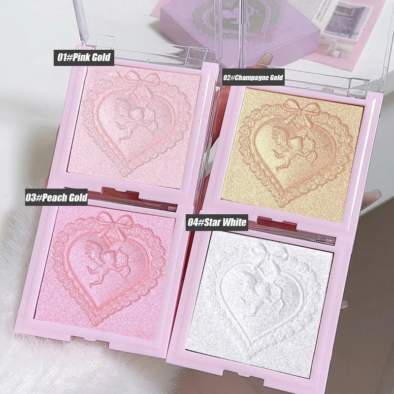 Champagne White Highlighter Powder Body Shiny Glitter Diamond Shimmer Brighten Highlight Face Contour Waterproof Lasting Makeup