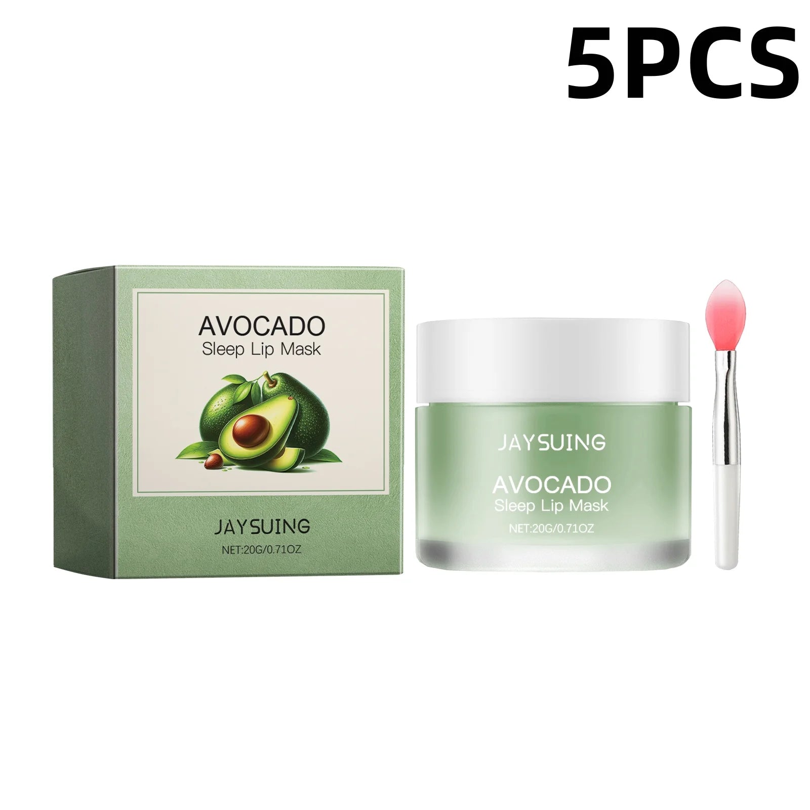 Jaysuing Avocado Overnight Lip Mask Gentle Hydration for Dry Lips Daily Moisturizing Care Treatment Nourishing Non-Sticky Balm
