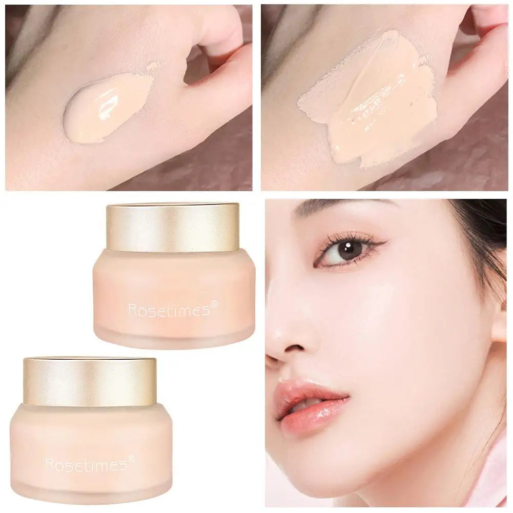 Soft Light Cream Glow Ivory White Natural Lightweight Foundation - Oil Control Moisturizing Skincare-Infused Daily Facial Makeup