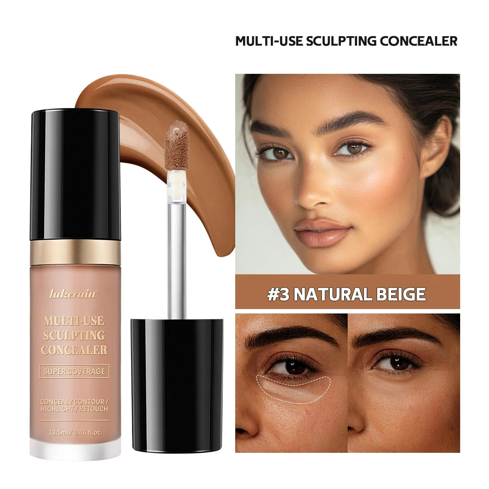 Super Coverage Concealer Multi-Use Cream Oil Free Long Lasting Hydrating Cover Contour Highlight and Retouch Face Makeup