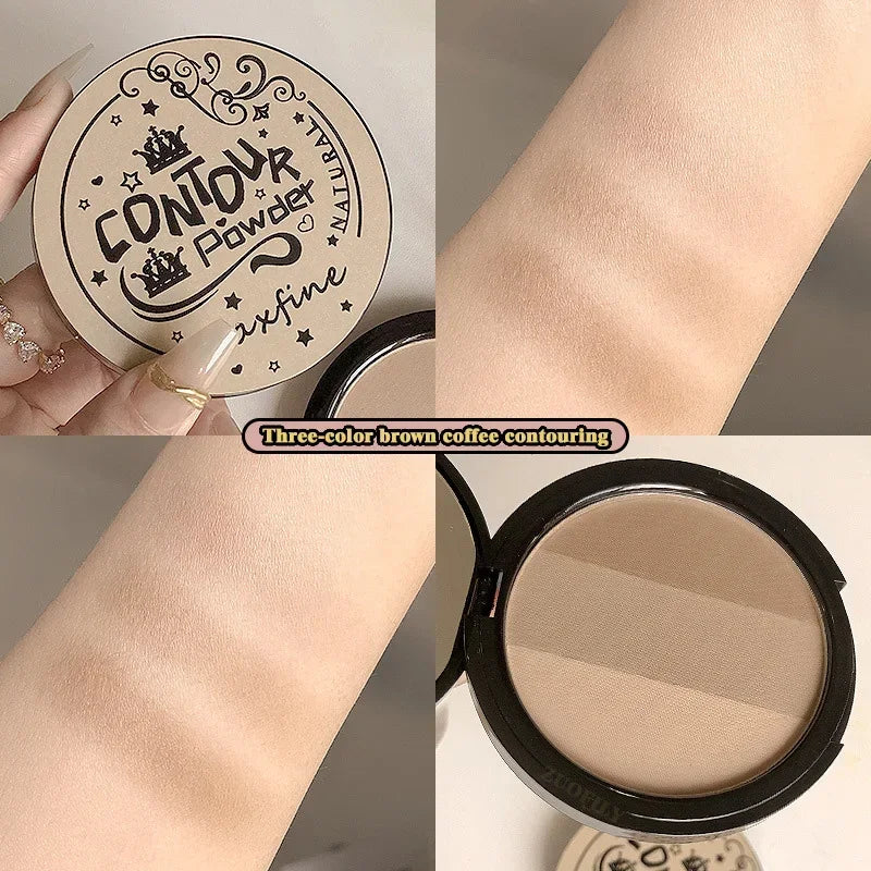 2/3 Color Bronzer Highlighter Palette Face Matte Brown Coffee Contour Shadow Powder Rose Pink Blush Highgloss Illuminator Makeup