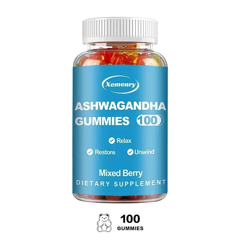 Ashwagandha Gummies - Relieve Stress, Improve Sleep, Enhances Energy and Libido, Promotes Energy and Endurance, Muscle Mass