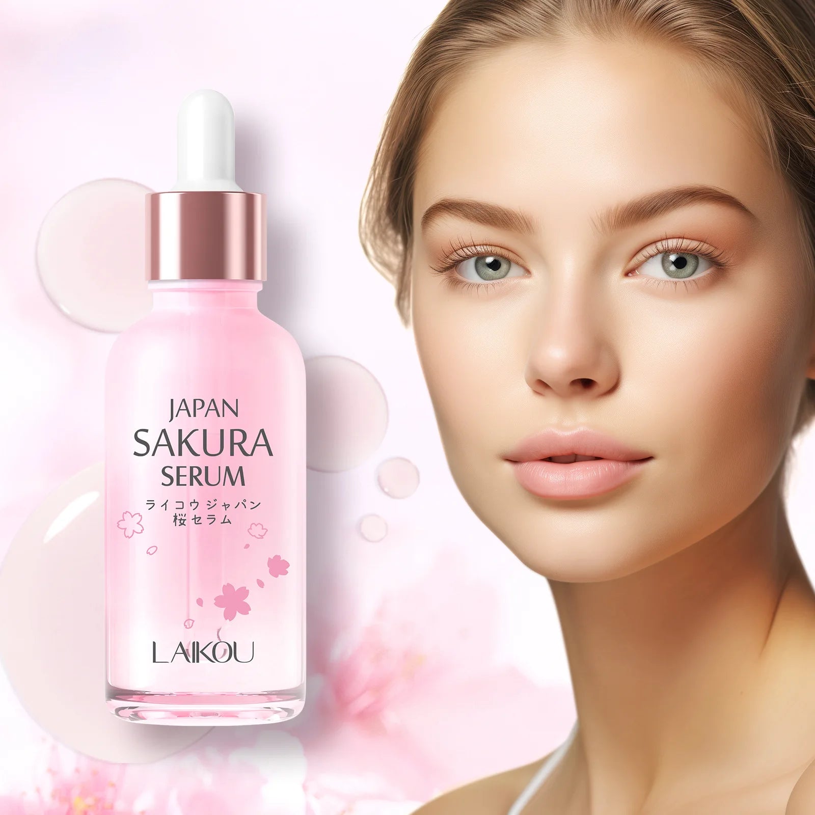 LAIKOU Moisturizing and Hydrating Cherry Blossom Essence Skincare Brightening and Improving Skin Essence