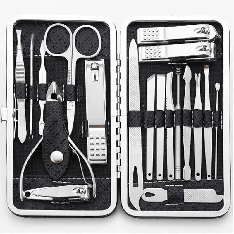 19-Piece Household Nail Clipper Set, Dead Skin & Eyebrow Grooming Kit