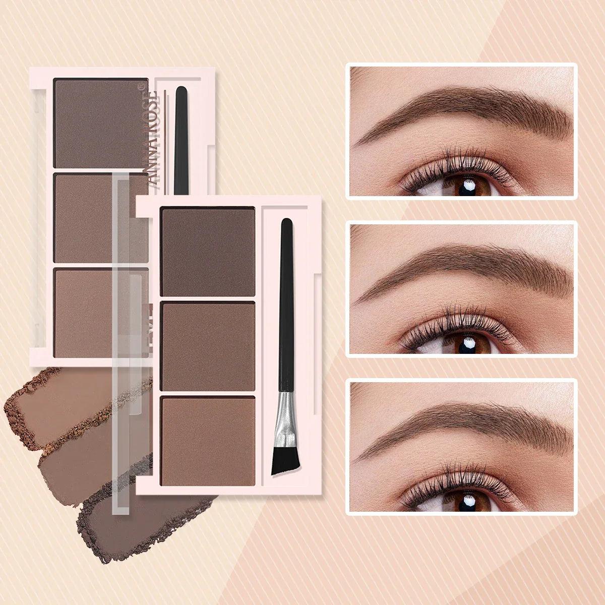 Three-color eyebrow powder shadow three-dimensional eyebrow shape waterproof and sweat-proof natural long-lasting eyebrow powder
