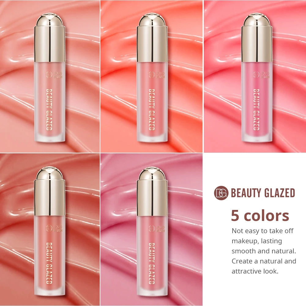 BEAUTY GLAZED Blush Velvet Matte Liquid Lasting Natural Cheek Tint Cream Makeup 5 Colors