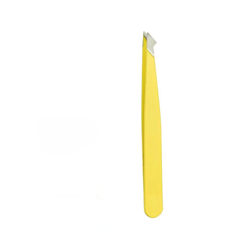 Stainless Steel Black Eyebrow Tweezer with Slant and Flat Point Beauty Tools for Eyelash Tweezer & Ingrown Hair Removal